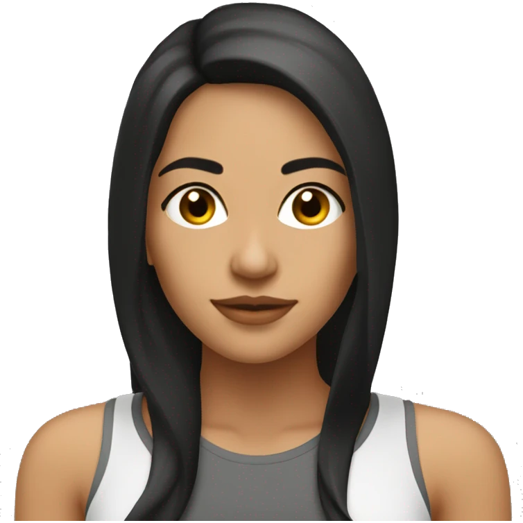 a hot girl with dark long hair. she is latina. fit emoji