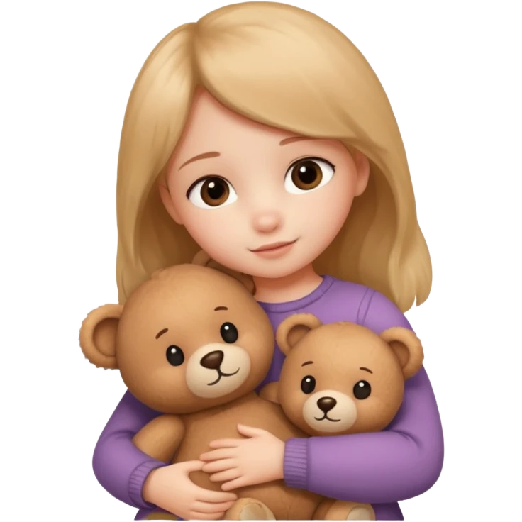Little girl – hugging a teddy bear.
 emoji