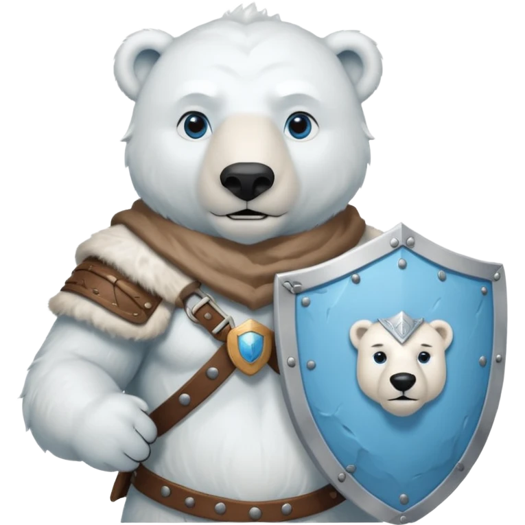 Polar Bear viking hold shield emoji
