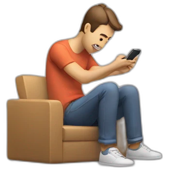 A man scrolling phone emoji