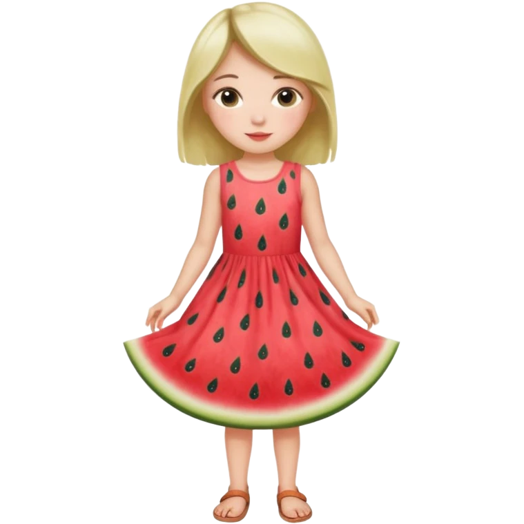 Kids in Fruit Clothes 
A girl in a watermelon dress with cute seed patterns.




































 emoji