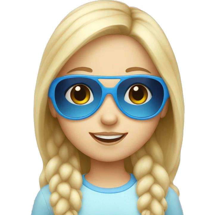 Little white girl with blue sunglasses emoji