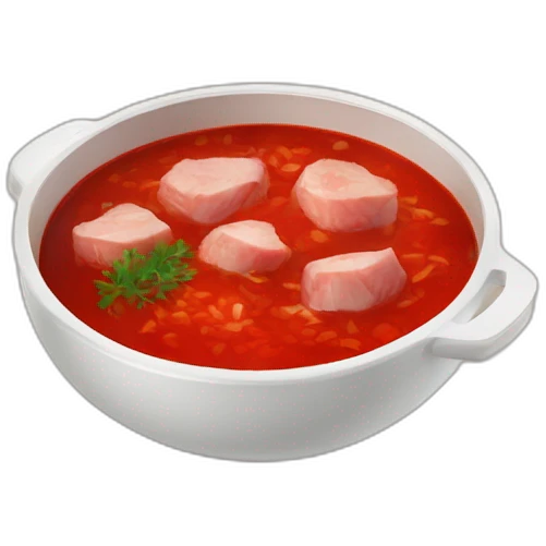 Ukrainian Borsch with pork fat emoji