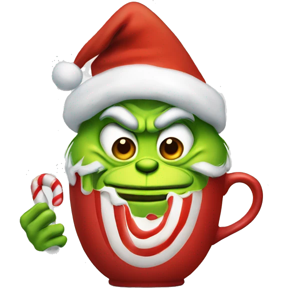 Christmas grinch with Hot Chocolate  emoji