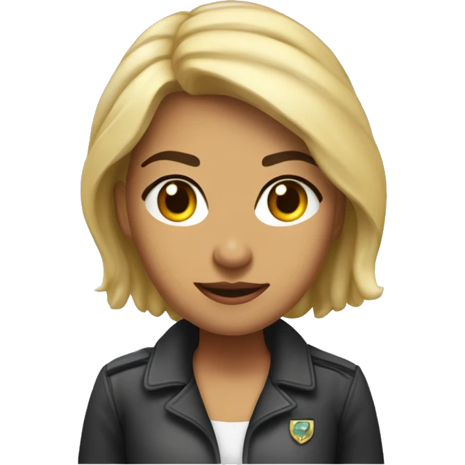 Uma agente virtual chamada Maia. Analista de cobrança. Morena, 30 anos, aparenta confiança e descontração. emoji