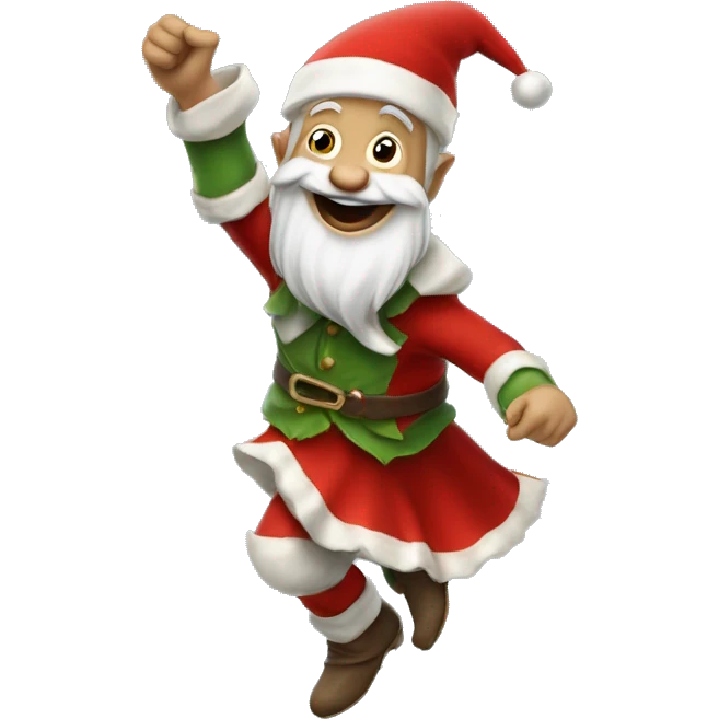 Lutin du Père Noël, qui danse emoji