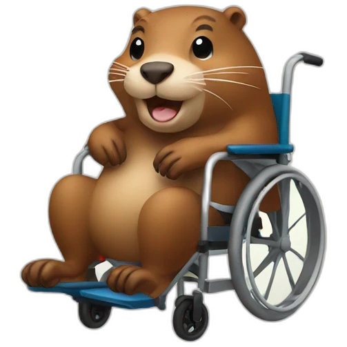 Beaver on a wheelchair emoji