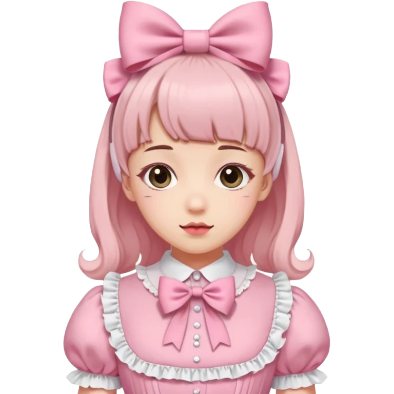 Fiyonklu ve pembe lolita giyen erkek çiz emoji