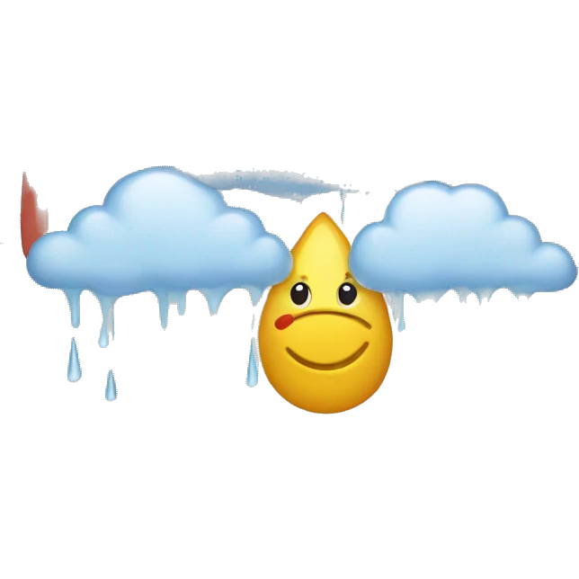 Rainbow with rain emoji