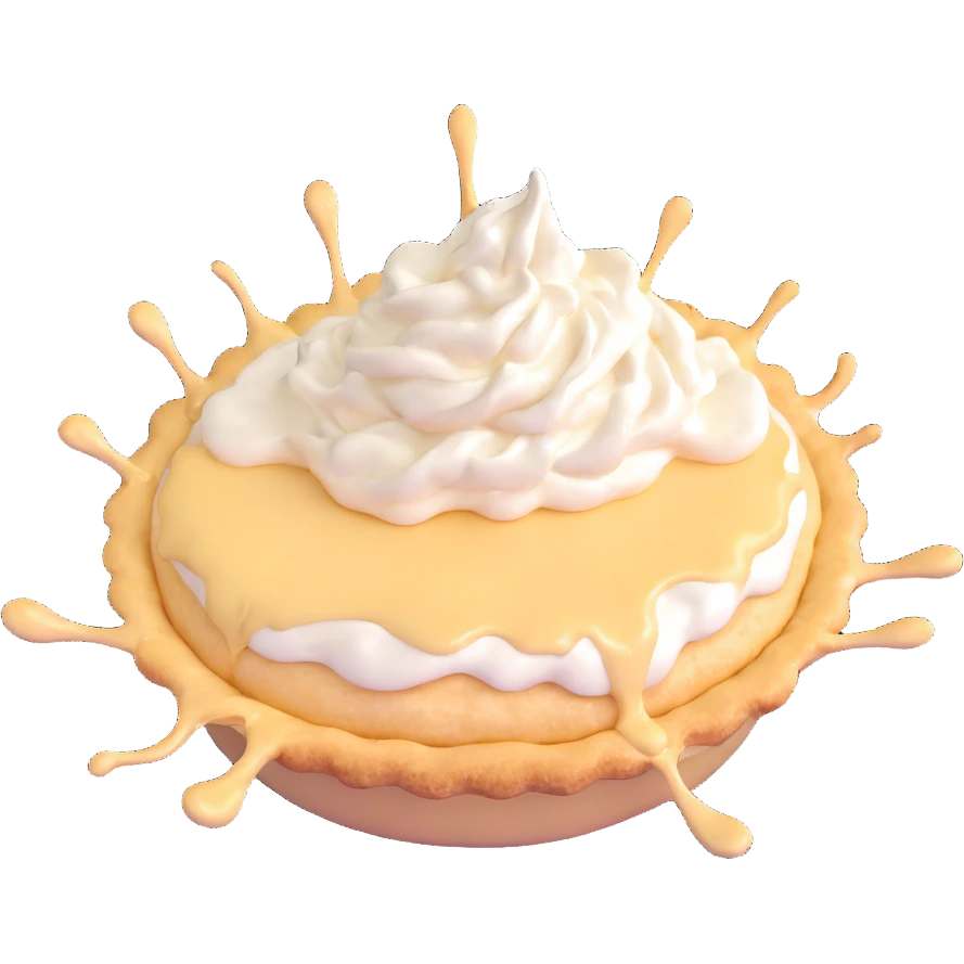 shiny and playful cream pie splat emoji