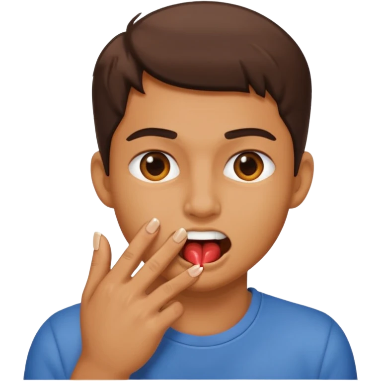 Persona mordiéndose la uña emoji