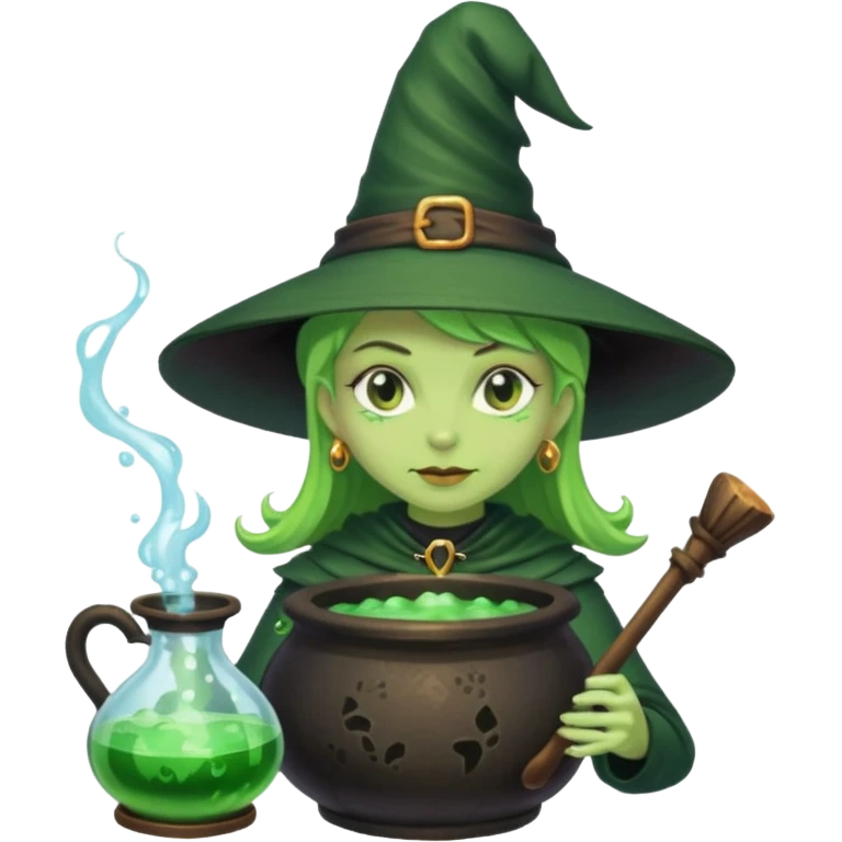 green witch cooking potion emoji