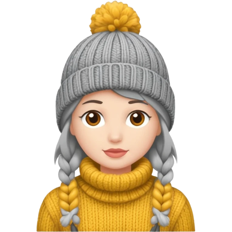 Winter Knit Hat gray emoji