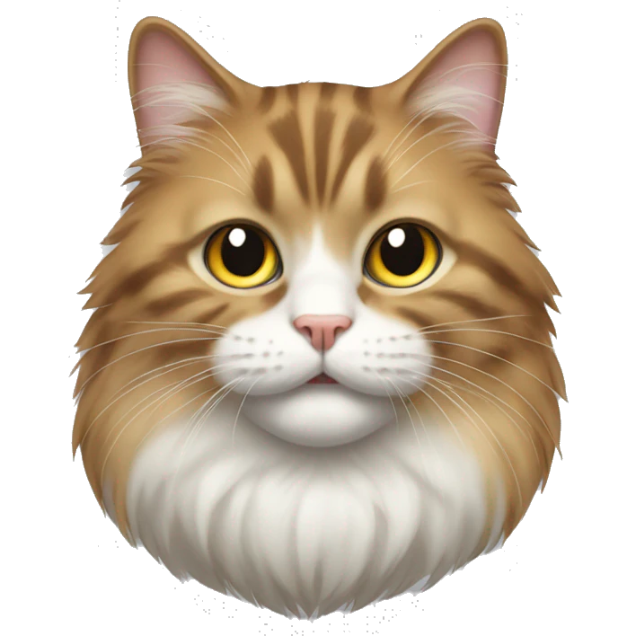 Cat fluffy cat with white mouth emoji