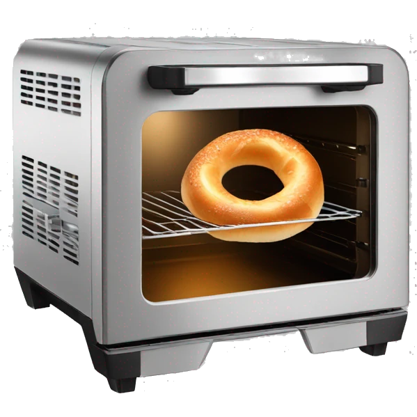 air fryer oven toasting a bagel emoji