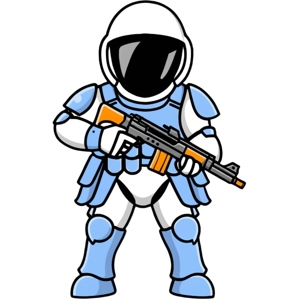 anime PUBG soldier with gun and armor emoji