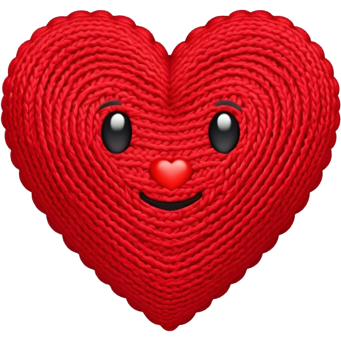 knitting heart emoji