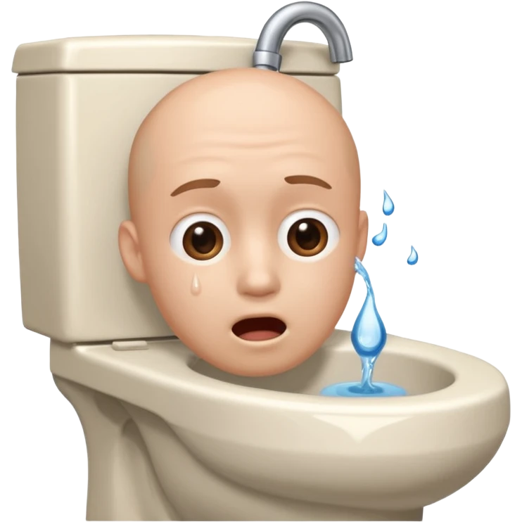 human head inside toilet singing emoji