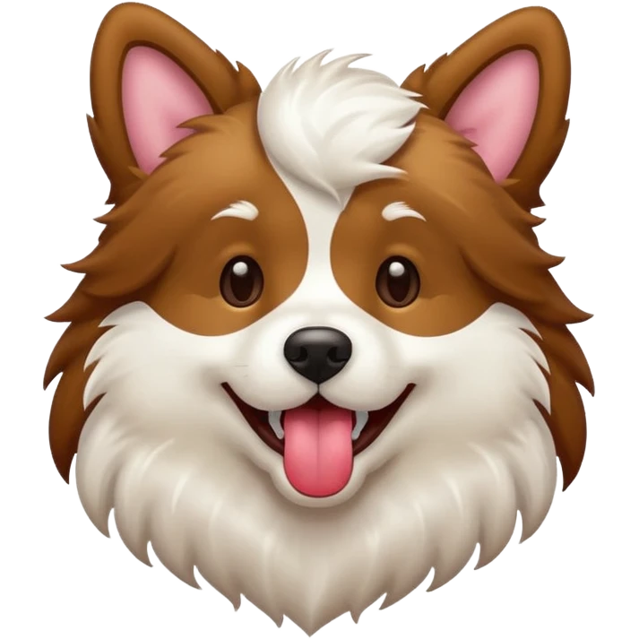 playful dog with tongue out sticker style emoji