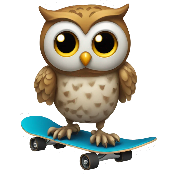 owl on a skateboard emoji