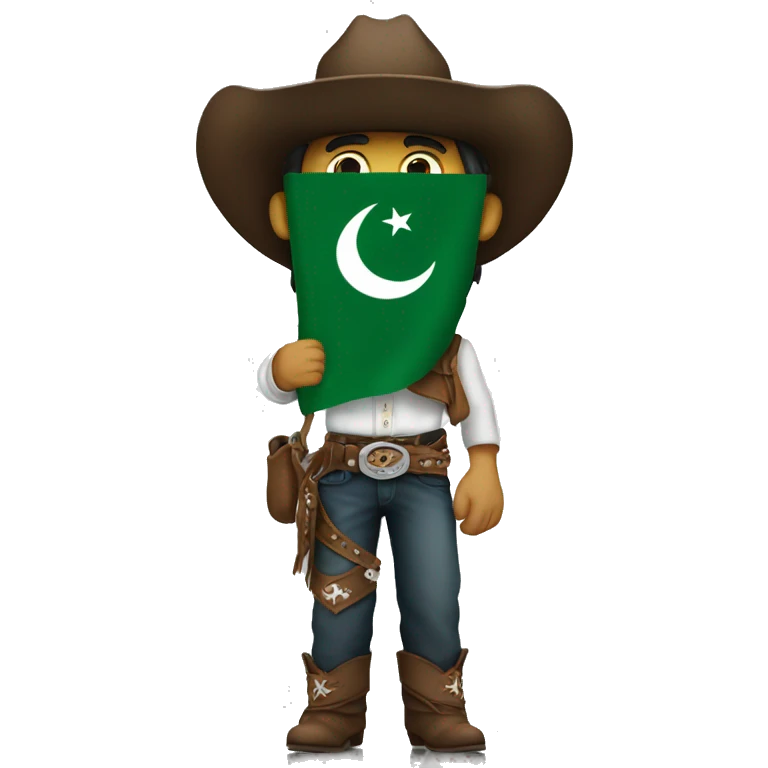 Cowboy holding Pakistan flag emoji