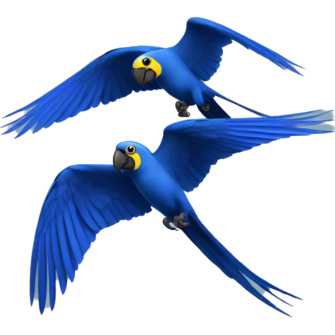 Hyacinth Macaw pair flying emoji