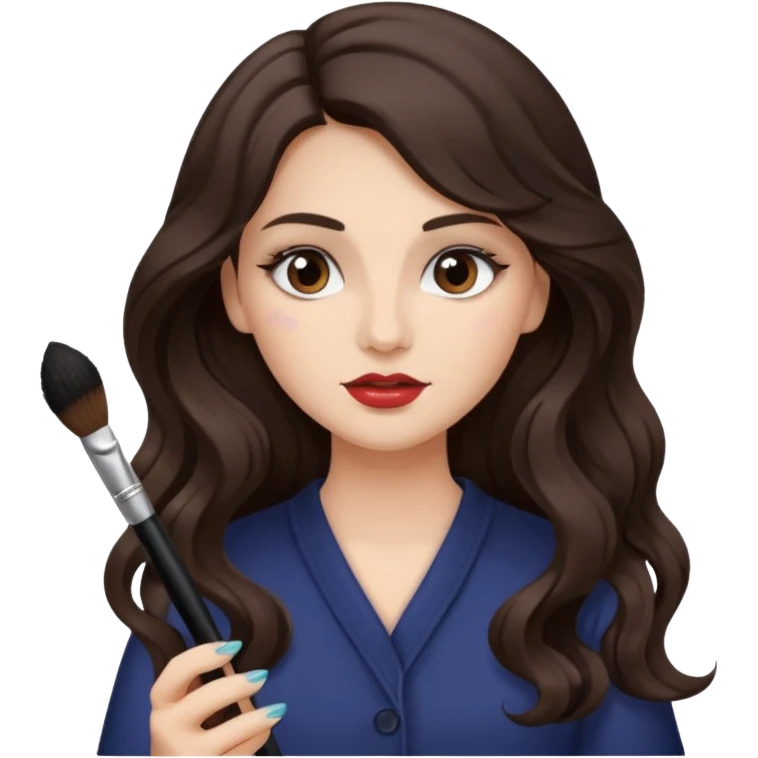 Красится девочка с шикарной укладкой длинными волосами emoji