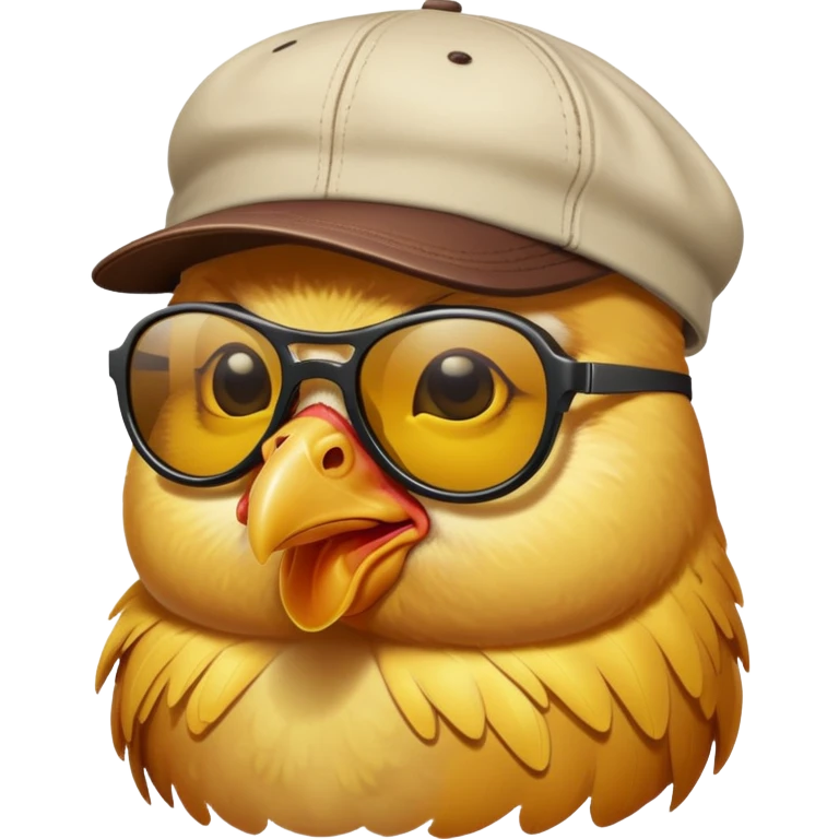 chicken with sunglasses and a cap emoji