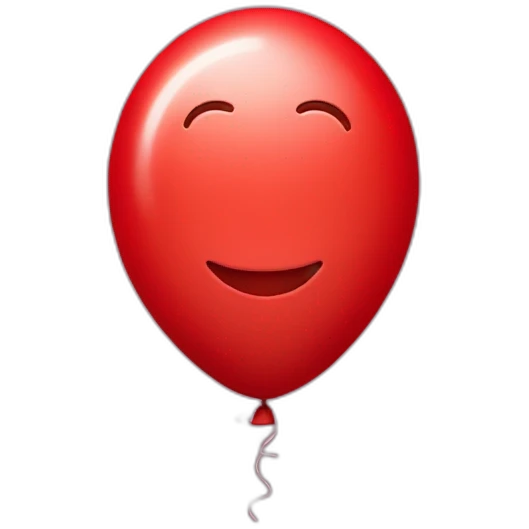 Red balloon with smiling face emoji