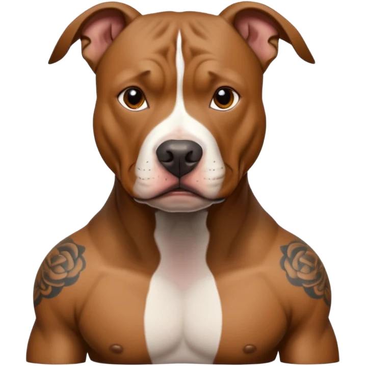 pitbull with tattoo emoji