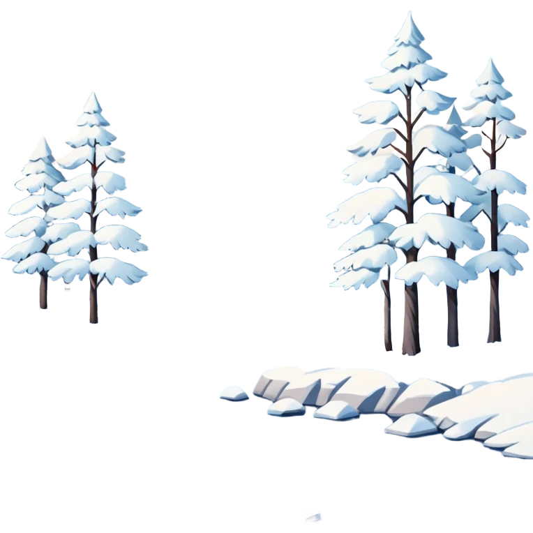 small painting with winter landscape emoji