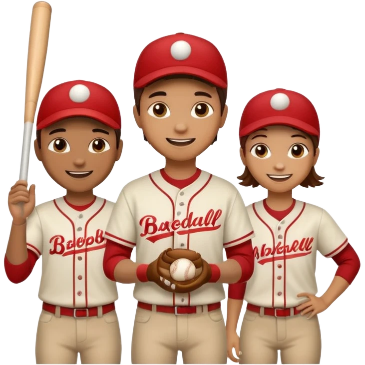 amigos jugando baseball emoji