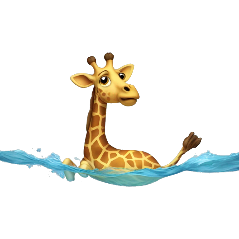 giraffe swimming  emoji