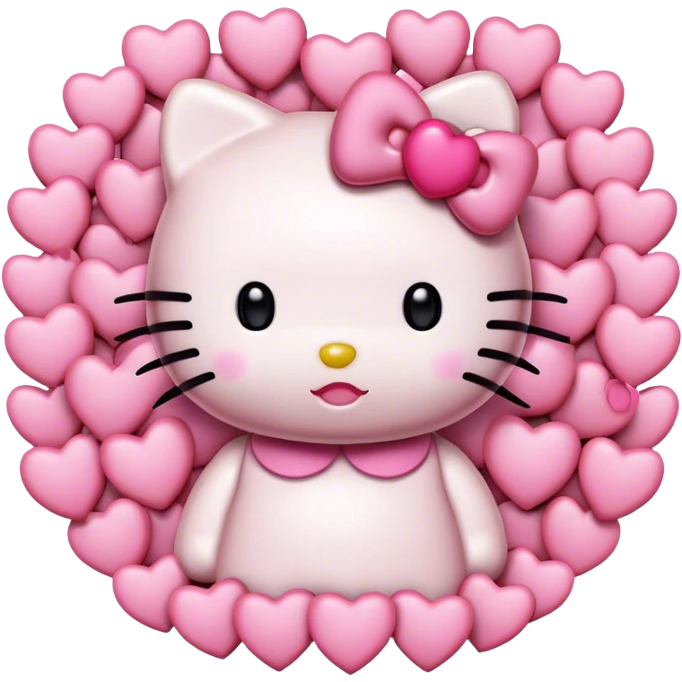 hello kitty with lots of hearts emoji