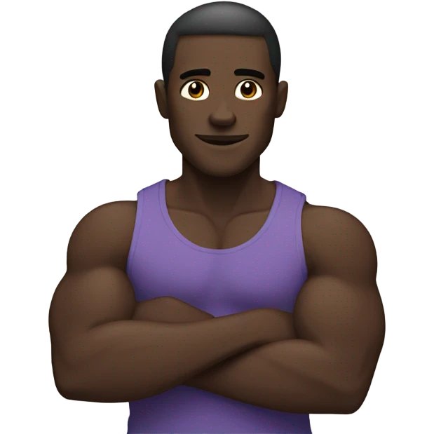 dark skin man who is lean with muscles  emoji