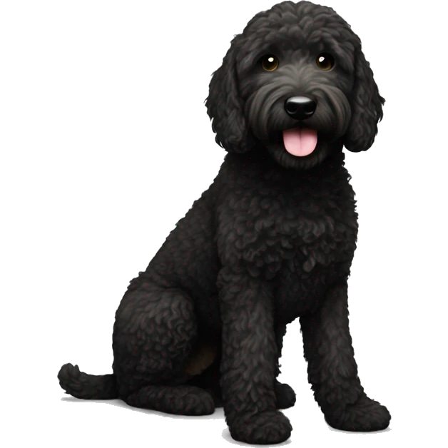 Black golden doodle   emoji