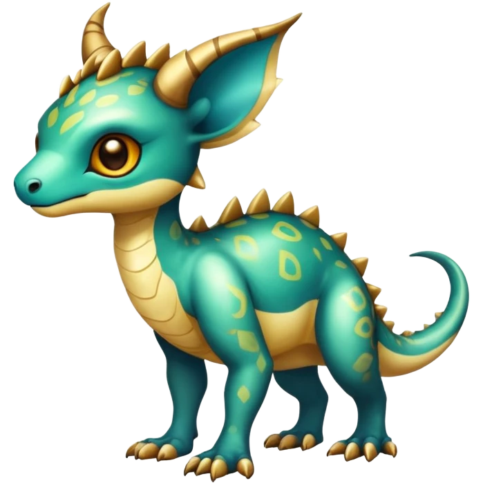 Exotic shiny rare epic cute Vernid-creature, full body, with random markings emoji