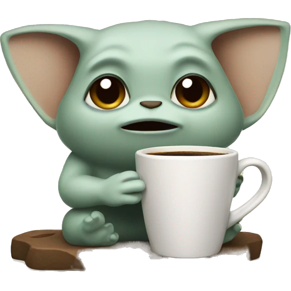 grogu drinking coffee emoji