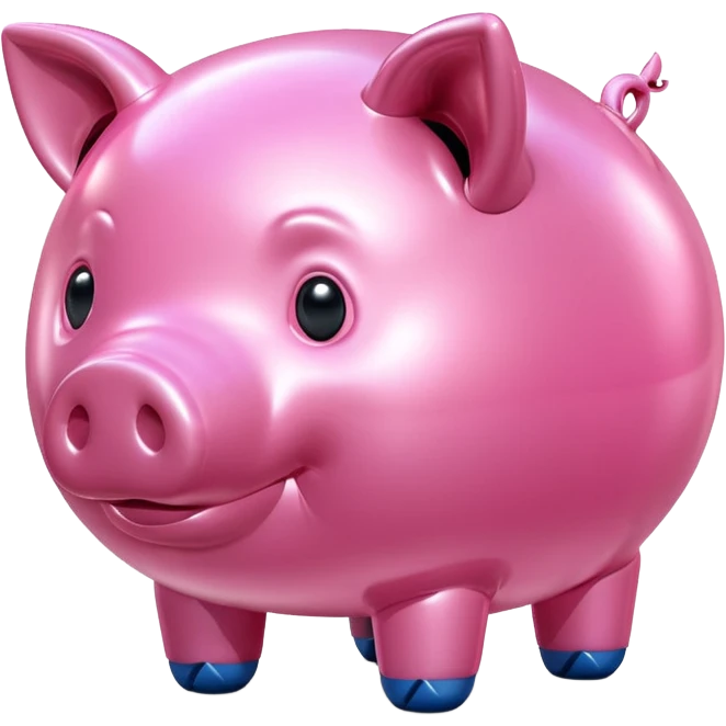 pink jeff koons style inflatable pig sculpture  emoji