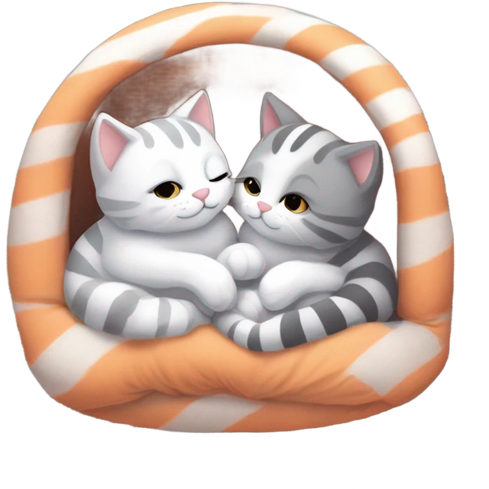 Cuddling cats on Valentine’s Day  emoji