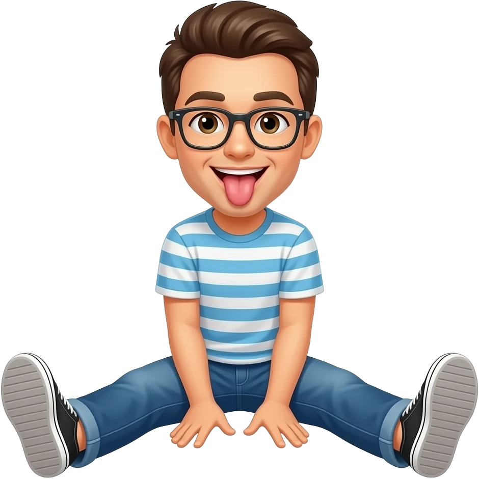 Tongue spreading legs emoji