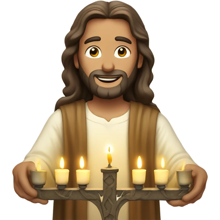 Jesus lighting a menorah emoji