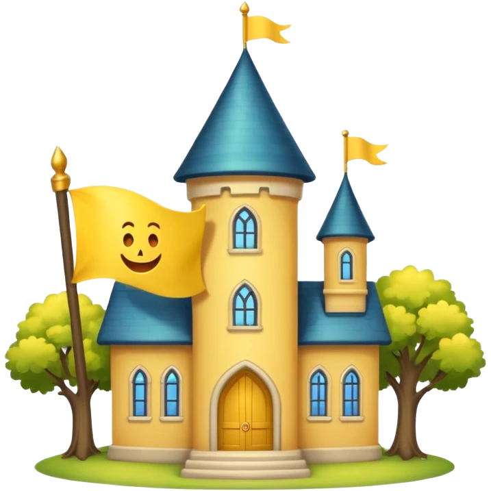 magic school with yellow flag emoji