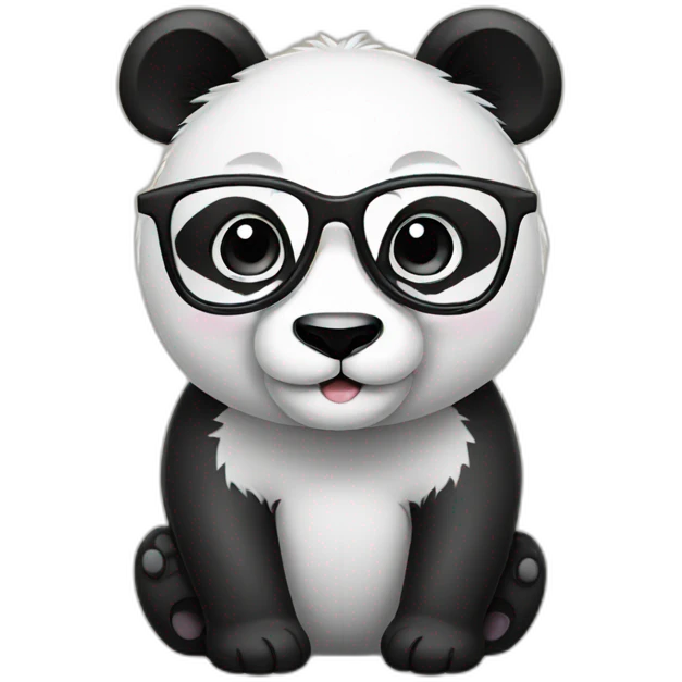 Panda wearing specs emoji