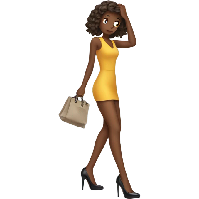 Girl struggling in heels emoji
