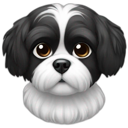 Black and white shitzu emoji