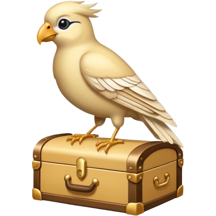 dollar bird up, cream color on chest emoji