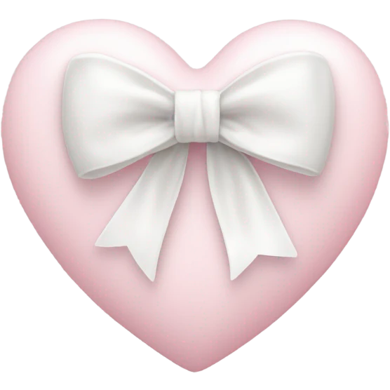 Pastel pink heart with white bow emoji