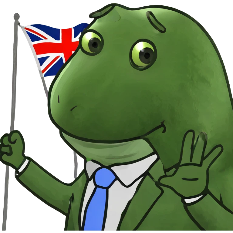 Nigel Farage waving a flag emoji
