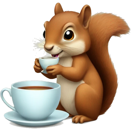Squirrel having tea emoji